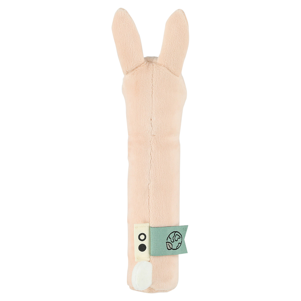 hochet allongé Mme Lapin trixie baby de dos sur fond blanc