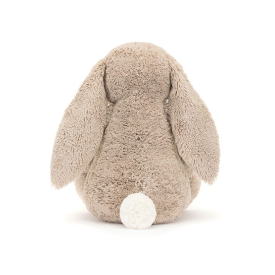 Doudou lapin huge beige et oreilles fleuries jellycat