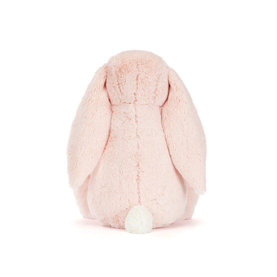 Doudou lapin rose pâle aux oreilles fleuries cherry jellycat