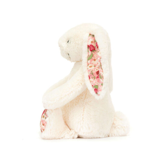 Doudou lapin blanc oreilles petites fraises jellycat