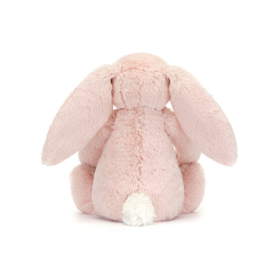 Doudou lapin rose pâle aux oreilles fleuries cherry jellycat