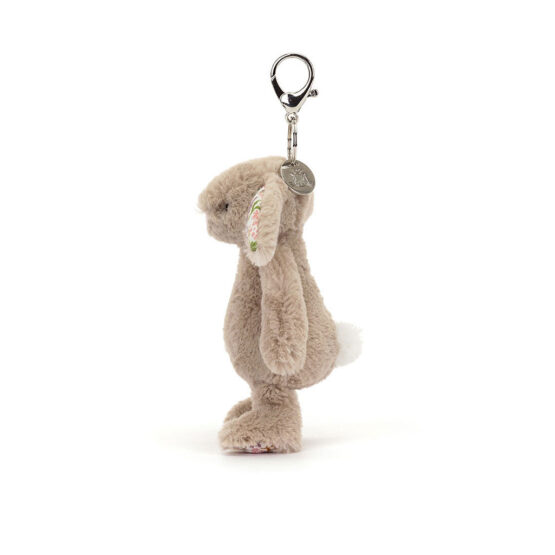 Porte clé lapin beige aux oreilles fleuries pétale jellycat | Magasin de jouets à Vannes