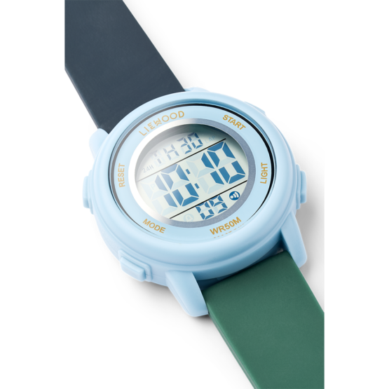 Montre silicone bleu vert enfant liewood