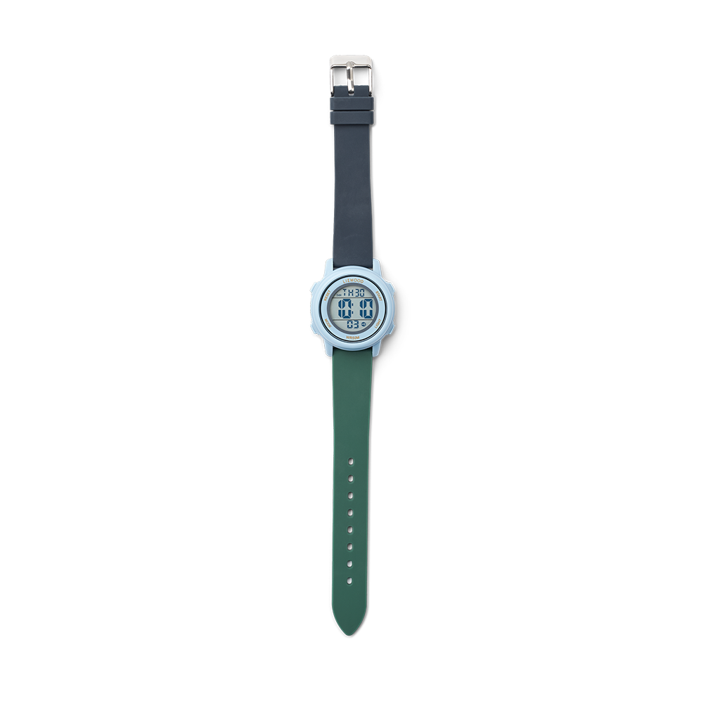 Montre silicone bleu vert enfant liewood