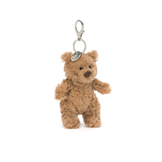 Porte-clé Barthelomew l'ourson de la marque jellycat sur fond blanc